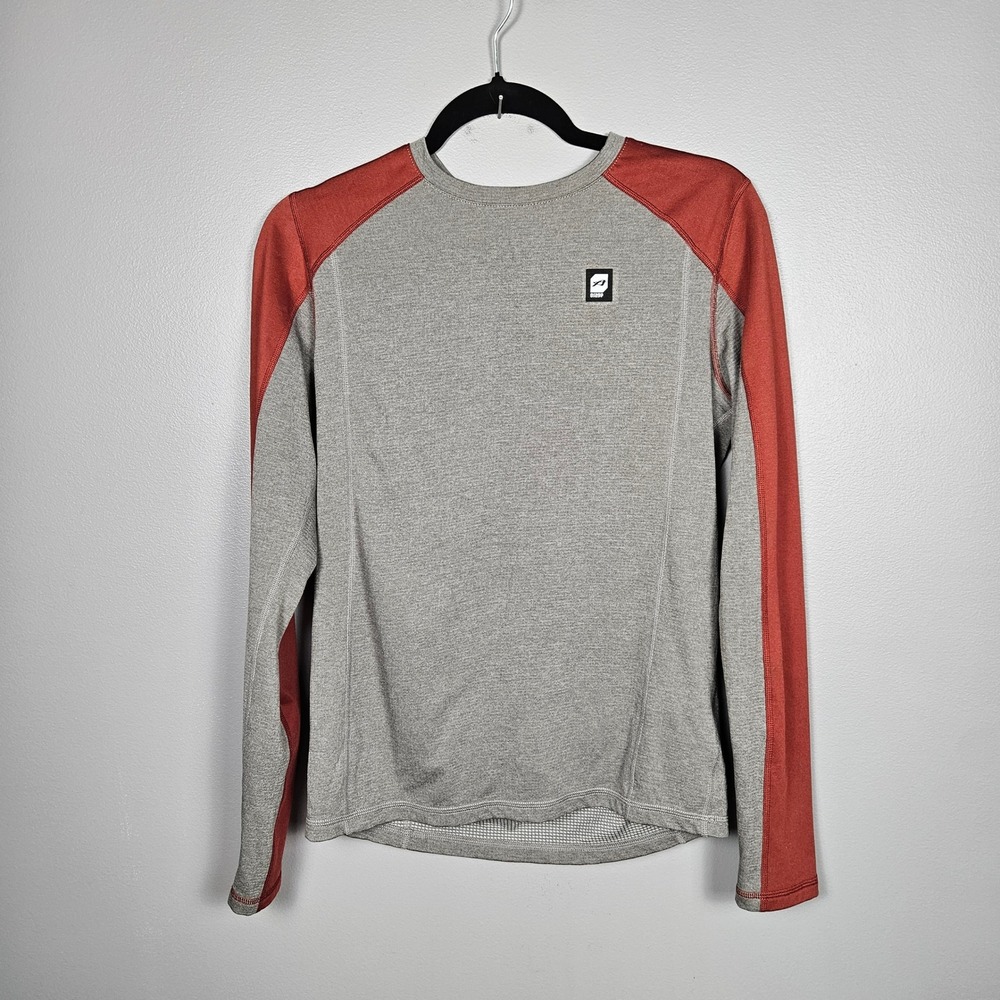 Orage Mens Small Base Layer Thermal Ski Snowboard Top Gray Rust Stretch